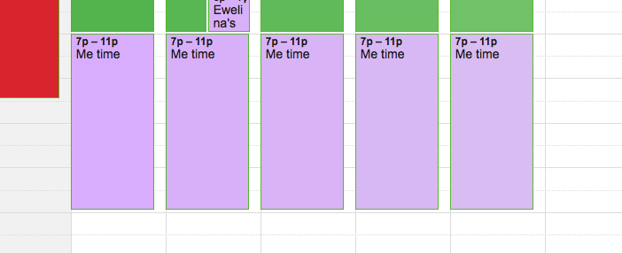 scheduling me time