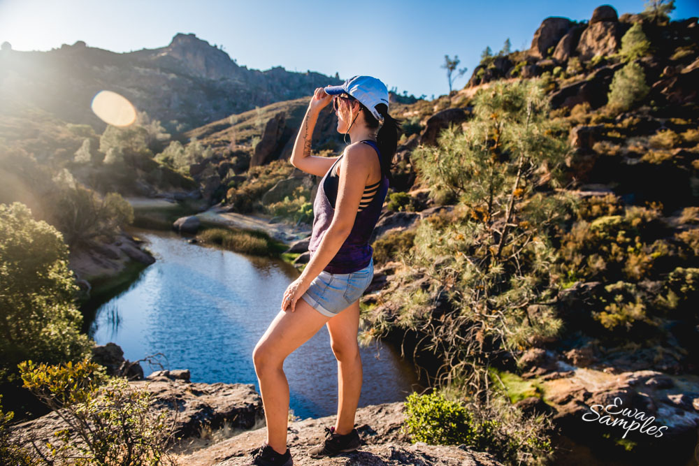 Outdoor portrait of a hiking woman